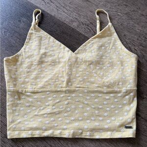 Hollister Yellow Fitted Crop Camisole